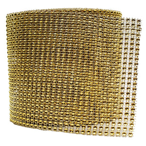 4.75" x 10 Yards Gold Diamond Mesh Wrap Roll, PNT24-GLD, UPC: 047182633688