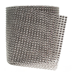 4.75" x 10 Yards Silver Diamond Mesh Wrap Roll, PNT24-SLV, UPC: 047182633787