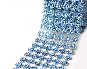 4" x 10 Yards Blue Flower Mesh Wrap Roll, PNT6-BLU, UPC: 047182633831