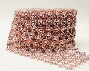 4" x 10 Yards Rose Flower Mesh Wrap Roll, PNT6-RGLD, UPC: 047182633978