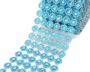 4" x 10 Yards Turquoise Flower Mesh Wrap Roll, PNT6-TUQ, UPC: 047182633992